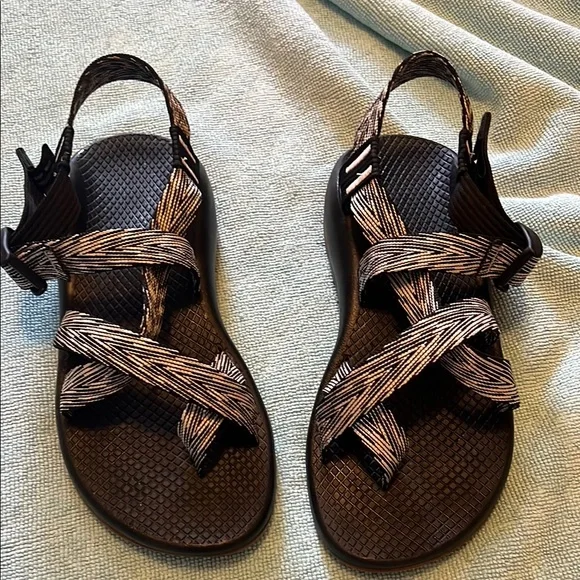 Chaco Black and White Sandals - Picture 1 of 7